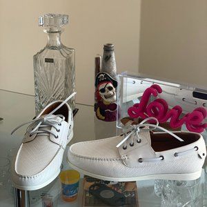 All White Boat Shoes